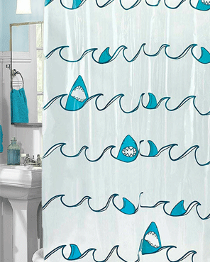 Shark PEVA Shower Curtain