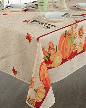 European Autumn Leaves Fabric Tablecloth