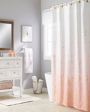 Splatter Blush Fabric Shower Curtain
